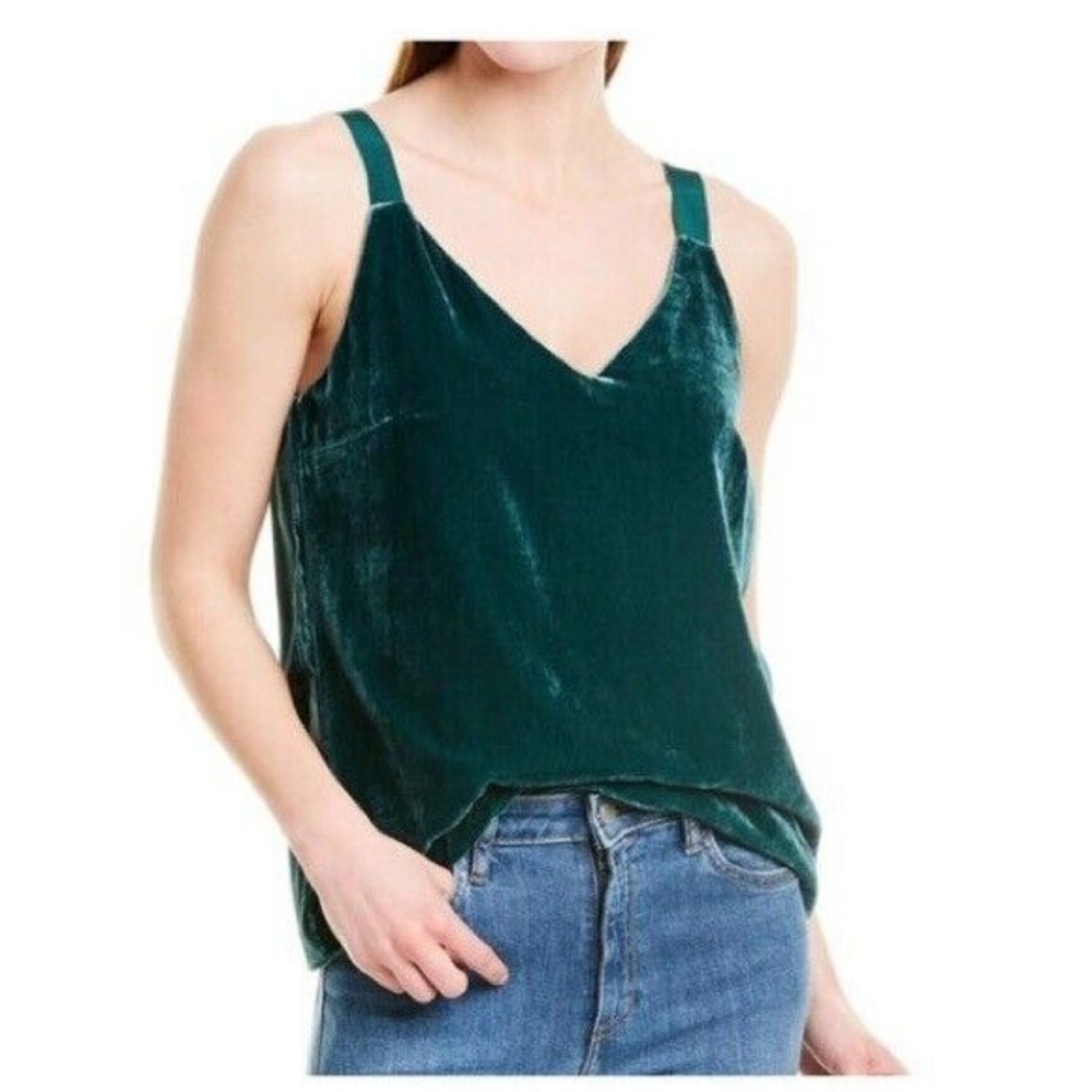 J Crew green velvet camisole, XXS
